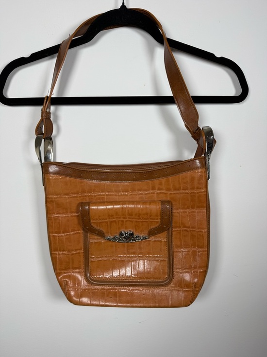 Handbags - Faux Croc Embossed Western Vegan Leather Bag